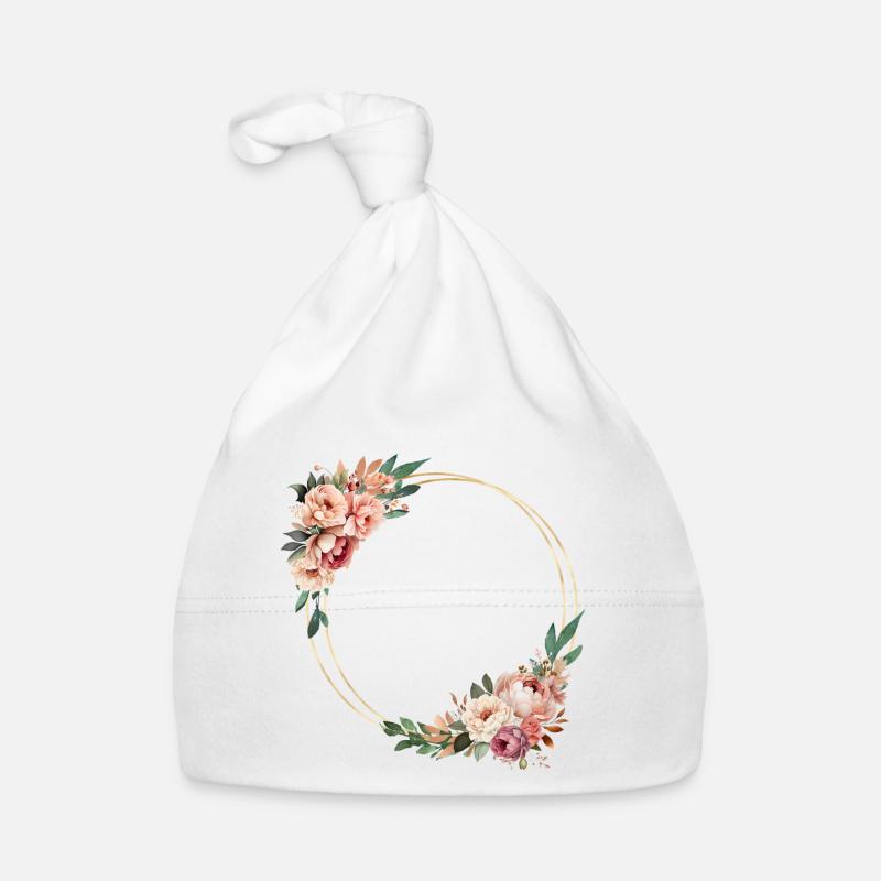 Couronne de fleurs rustique, personnalisable Bonnet bio Bébé