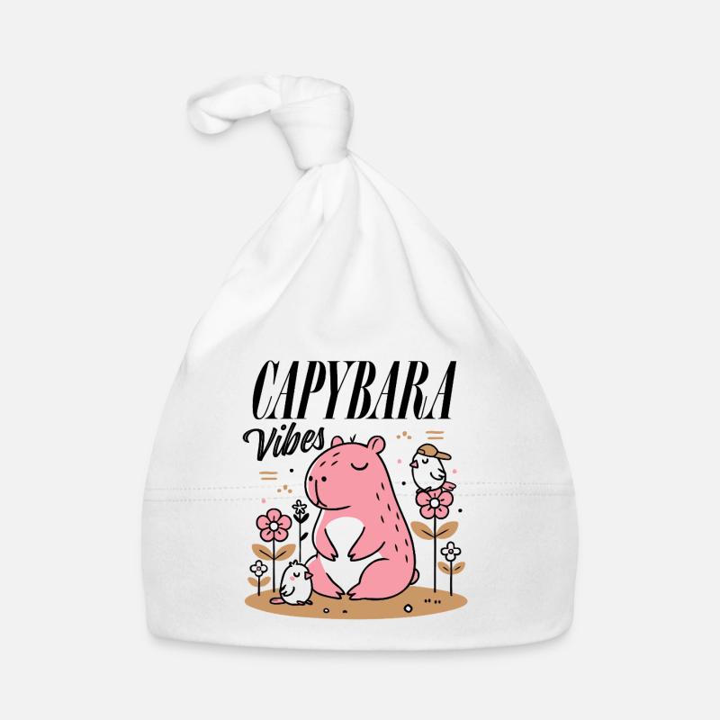 Entspanntes Capybara mit Freunden Baby Bio-Mütze