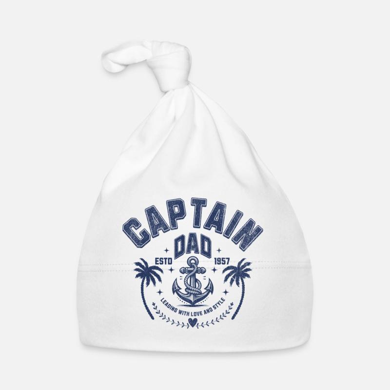 Design Captain Dad avec Ancre et Palmier Bonnet bio Bébé
