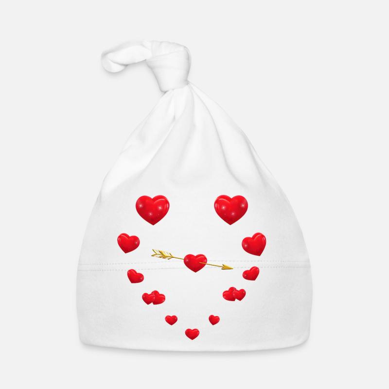 Conception de coeur aimant avec flèche Bonnet bio Bébé