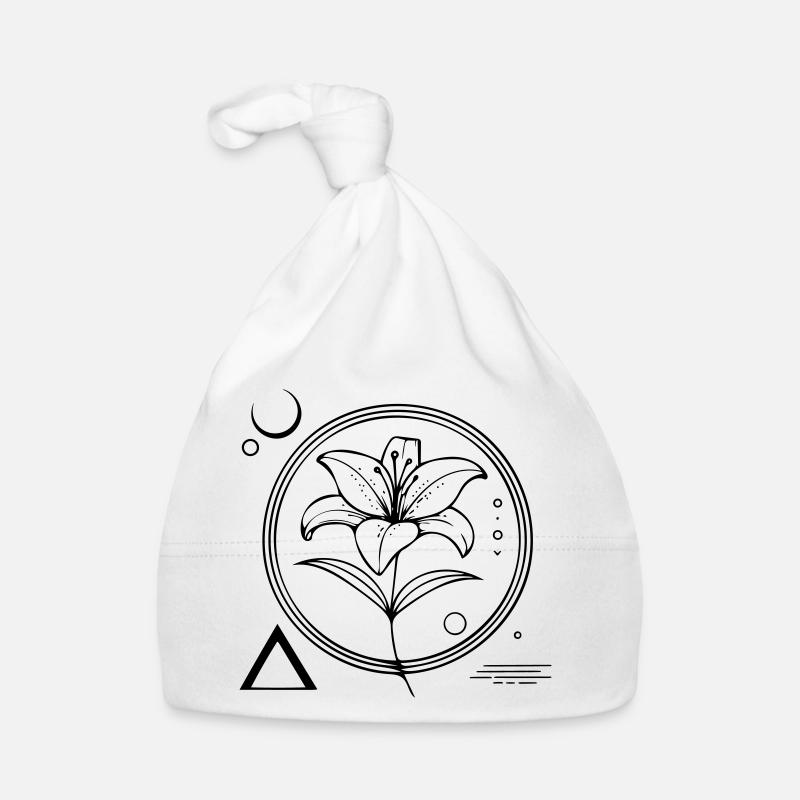 Géométrie florale – le lys comme symbole Bonnet bio Bébé