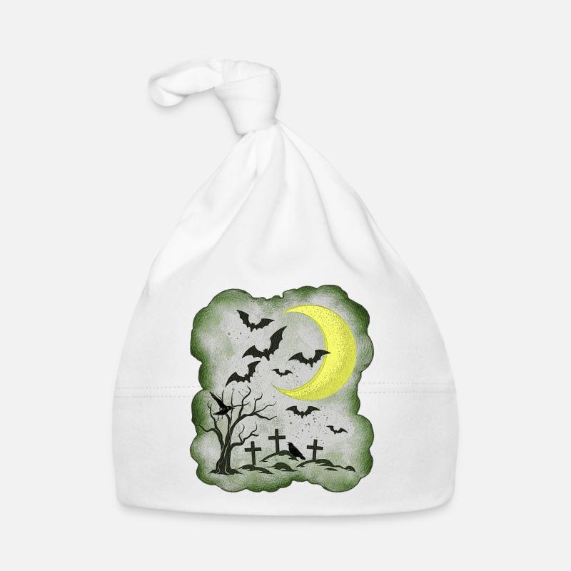 Friedhöfe, gräber, Mondsichel, verregnet Baby Bio-Mütze