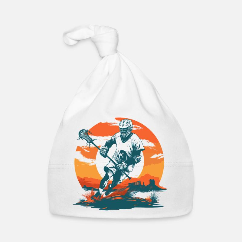 Lacrosse Player Graphics Organic Baby Cap