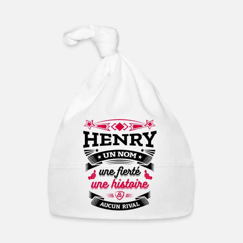 HENRY UN NOM UNE FIERTÉ AUCUN RIVAL Bonnet bio Bébé