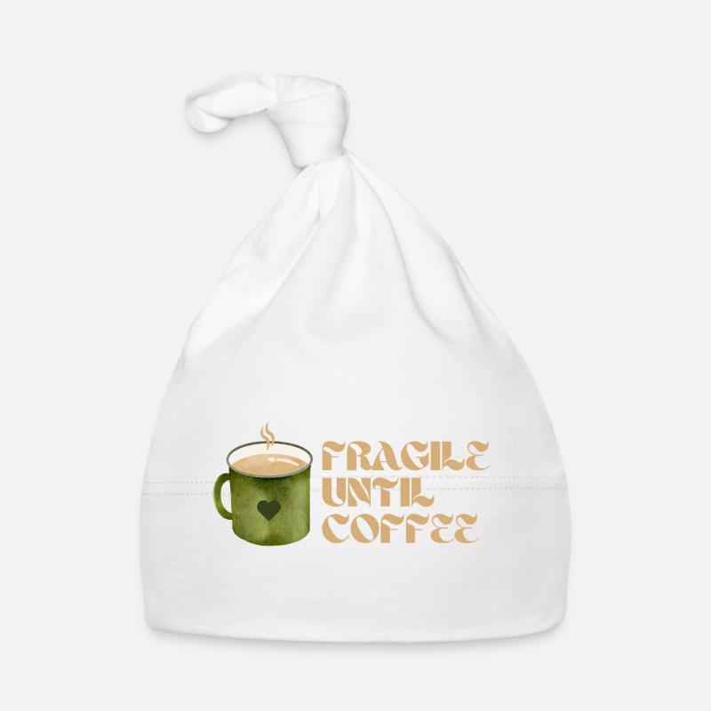 Fragile Until Coffee – Lustiges Kaffee-Design Baby Bio-Mütze