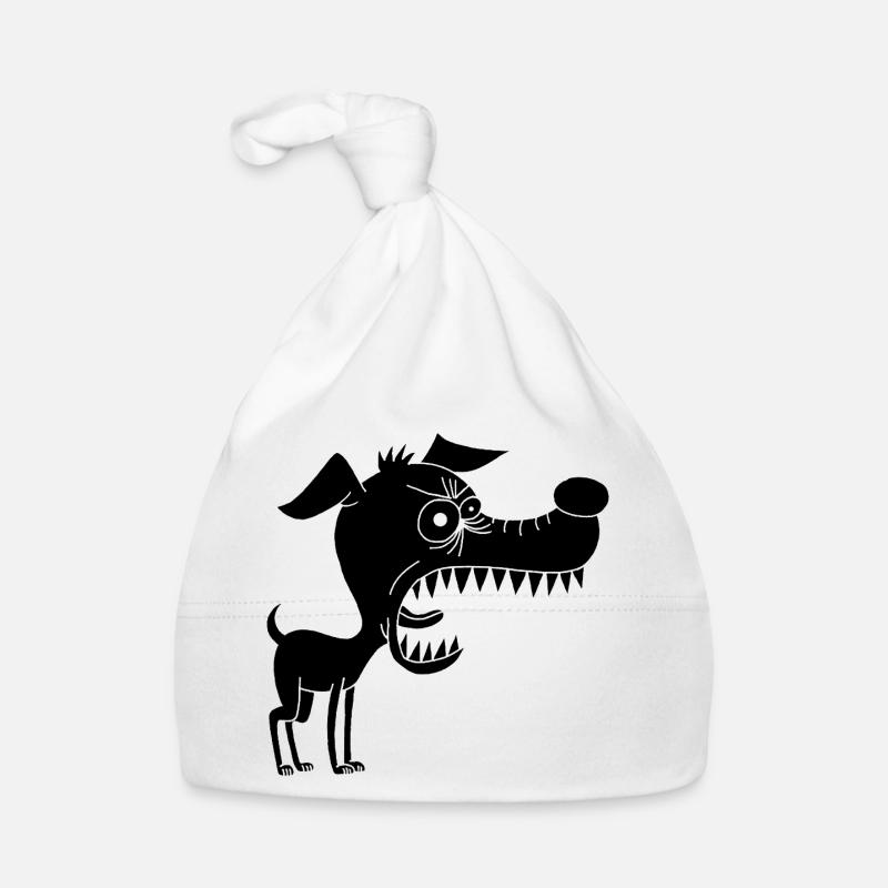 Petit chien noir et grande gueule Bonnet bio Bébé