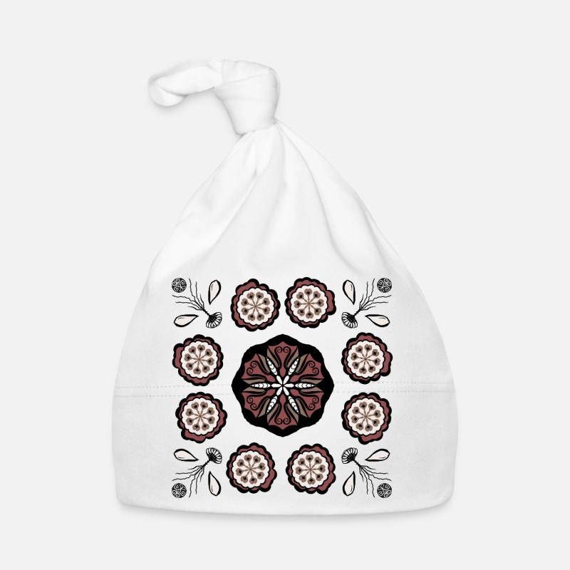 Dark flower mandala pattern Organic Baby Cap