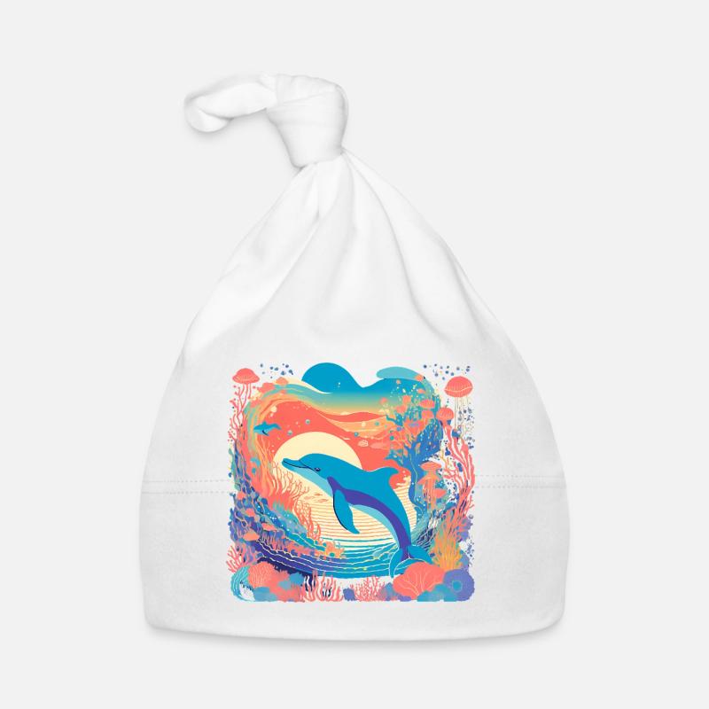 Unterwasser-Regenbogendelfin Baby Bio-Mütze