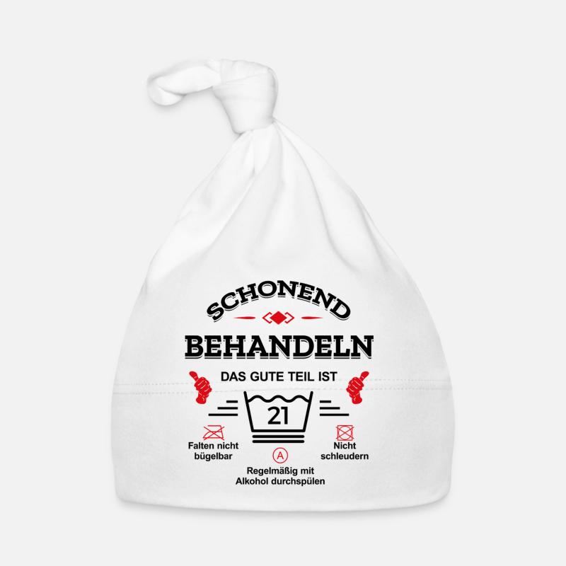 SCHONEND BEHANDELN 21. GEBURTSTAG - Baby Bio-Mütze - Weiß