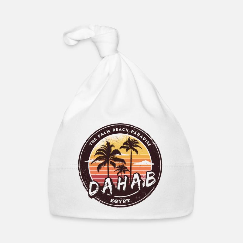 Dahab Égypte Vintage Palmiers Design Bonnet bio Bébé