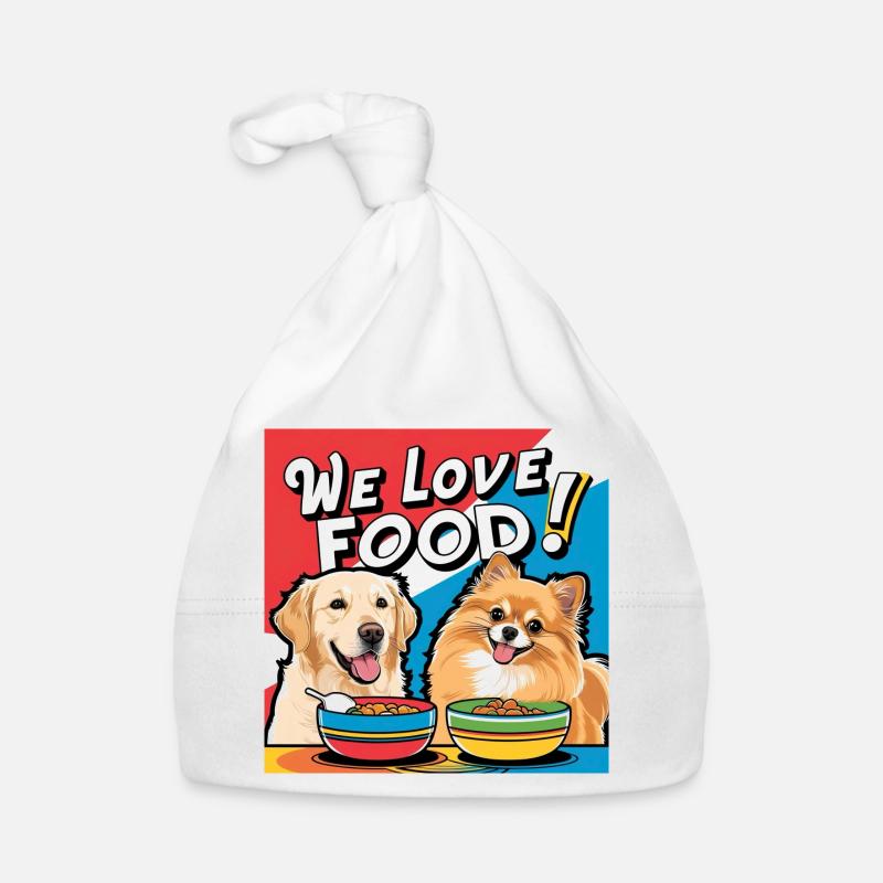 Chiens comiques - Nous aimons la nourriture Bonnet bio Bébé