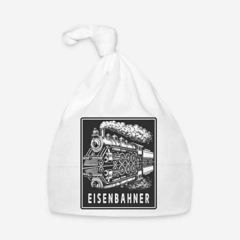 Dampflok Eisenbahner Retro Baby Bio-Mütze