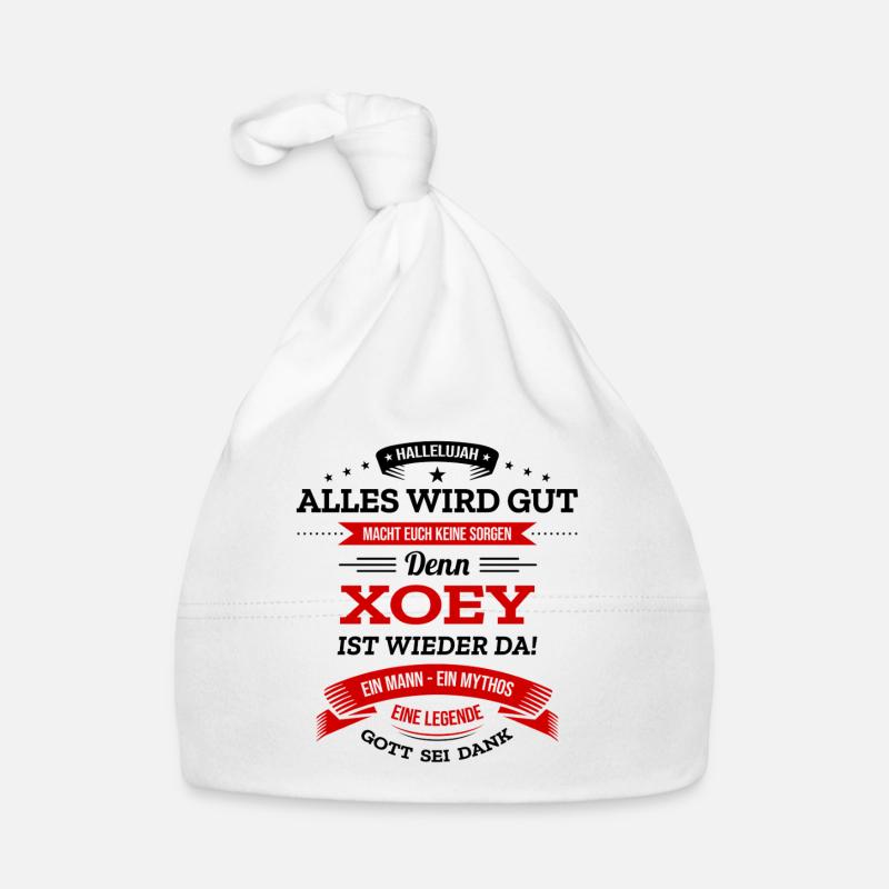 ALLES WIRD GUT, DIE LEGENDE XOEY IST DA Baby Bio-Mütze