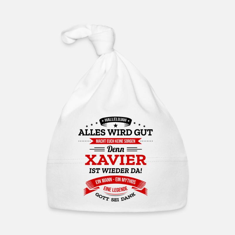 ALLES WIRD GUT, DIE LEGENDE XAVIER IST DA Baby Bio-Mütze