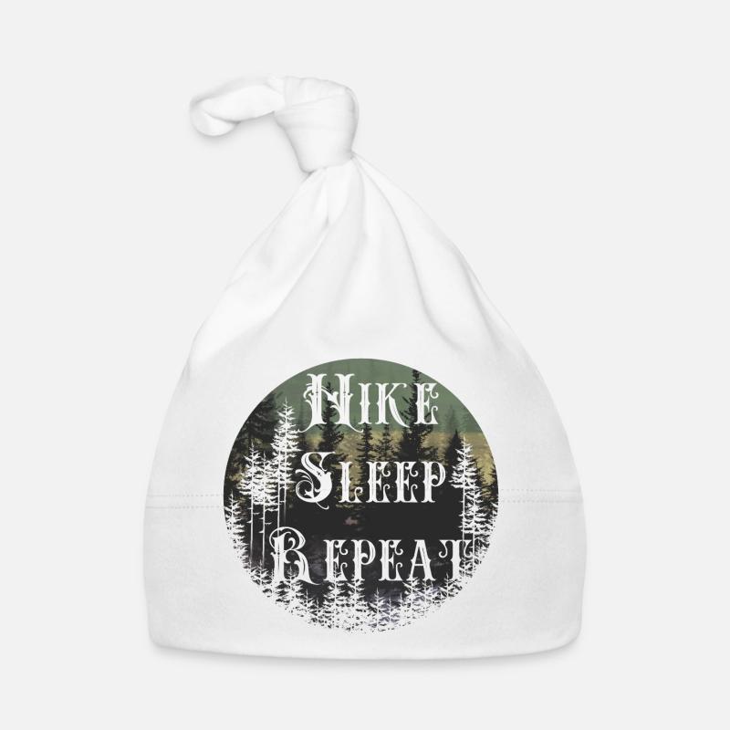 Make Sleep Repeat – Waldsilhouette Rund - Baby Bio-Mütze - Weiß