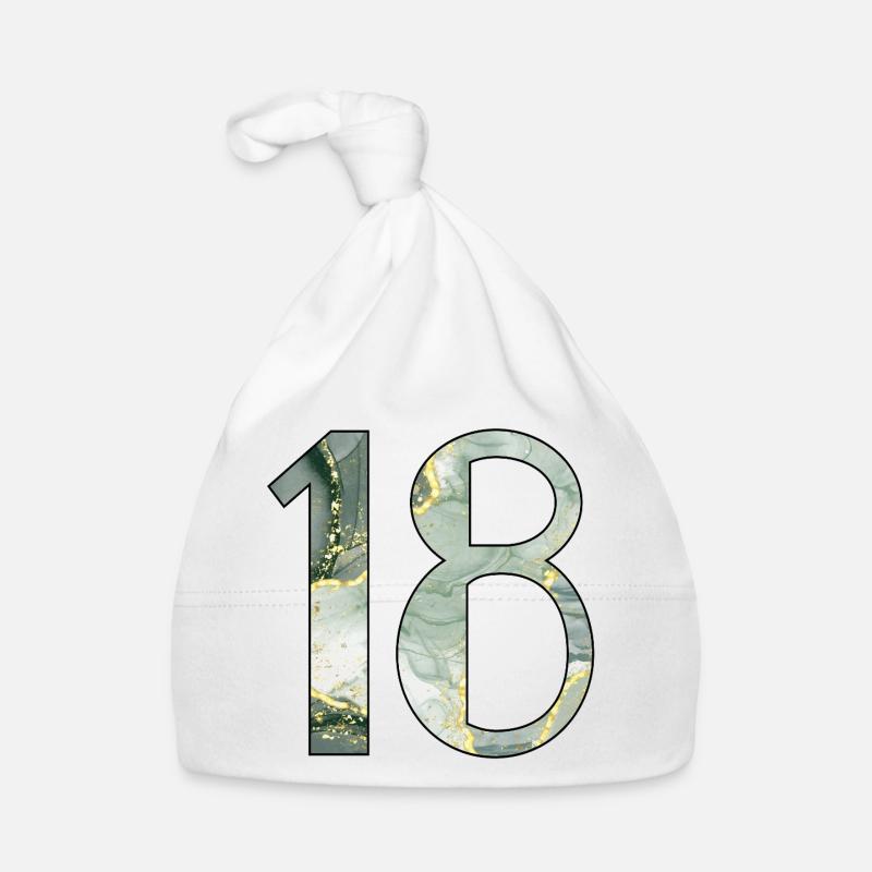 18e anniversaire Dix-huit ans - Bonnet bio Bébé - blanc