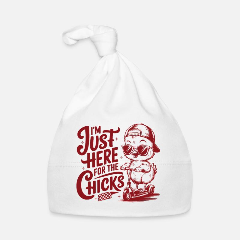 I'm Just Here For The Chicks Organic Baby Cap