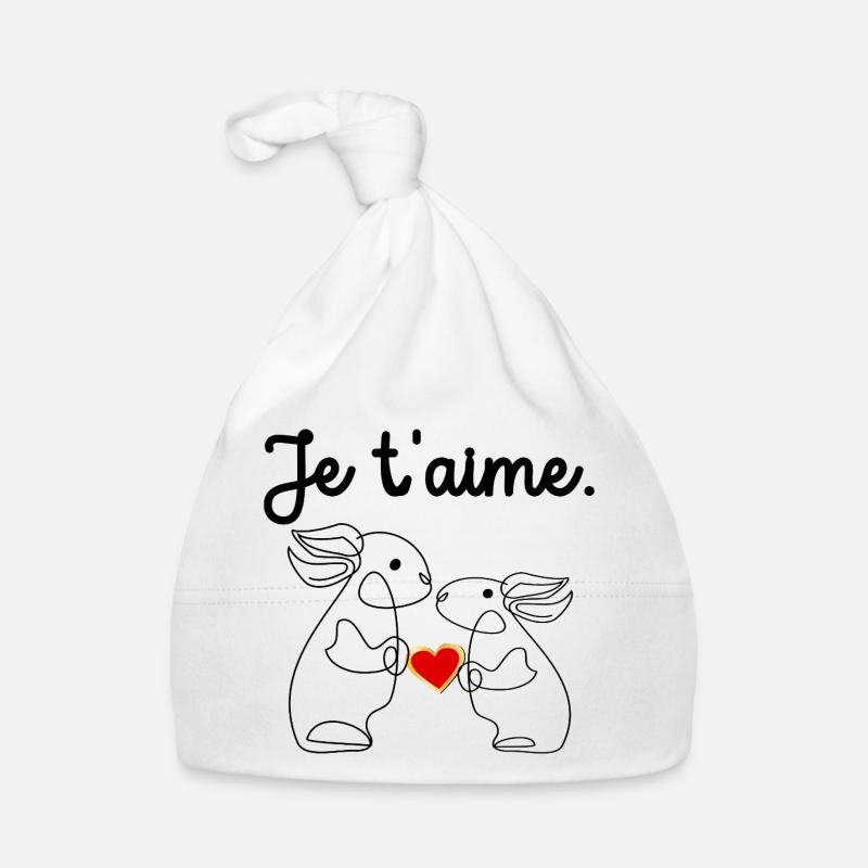 Je t'aime - Lapins de Pâques Bonnet bio Bébé