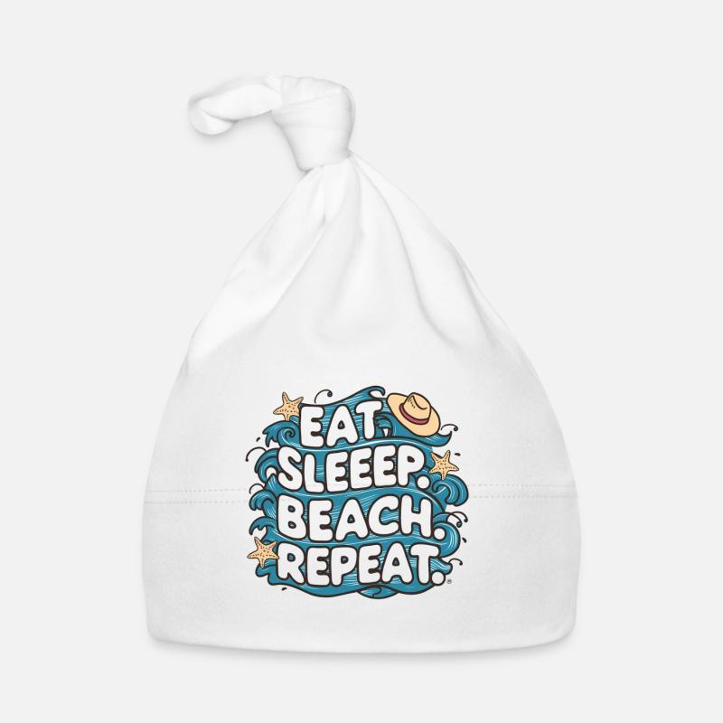 Manger dormir plage répéter Bonnet bio Bébé