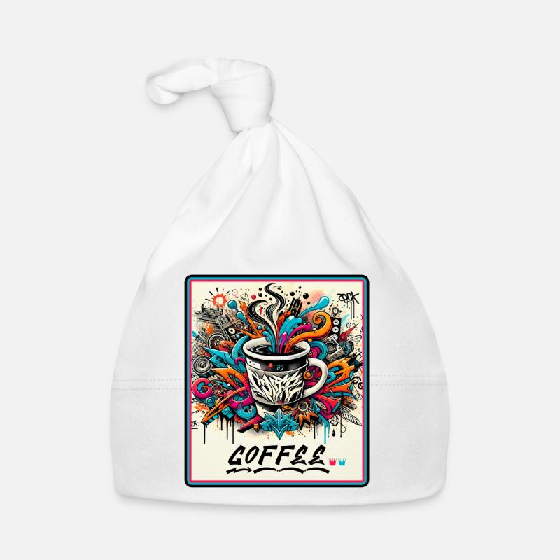 Kaffee Graffiti Explosion Baby Bio-Mütze