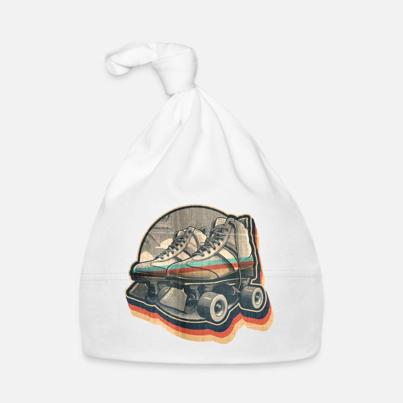 Roller vintage été rétro disco design graphique Bonnet bio Bébé