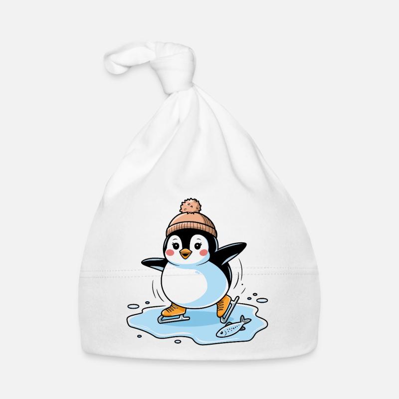 Skating Penguin Organic Baby Cap