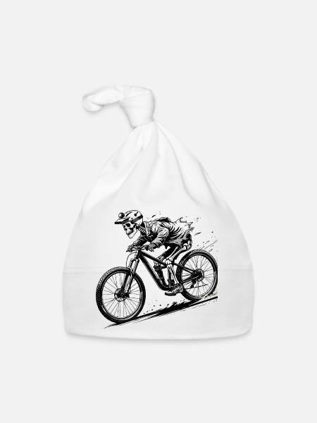 Mountain Bike Bicycle Biking Downhill Sport Downhill - Organic Baby Cap - white - Front