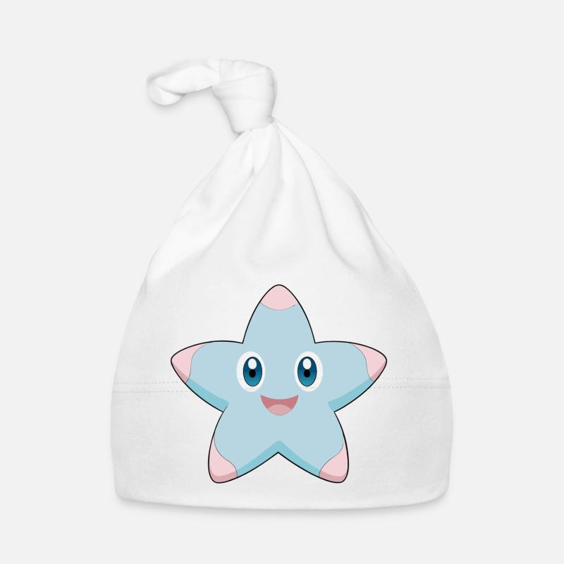 Fröhlicher und lächelnder Seestern Baby Bio-Mütze
