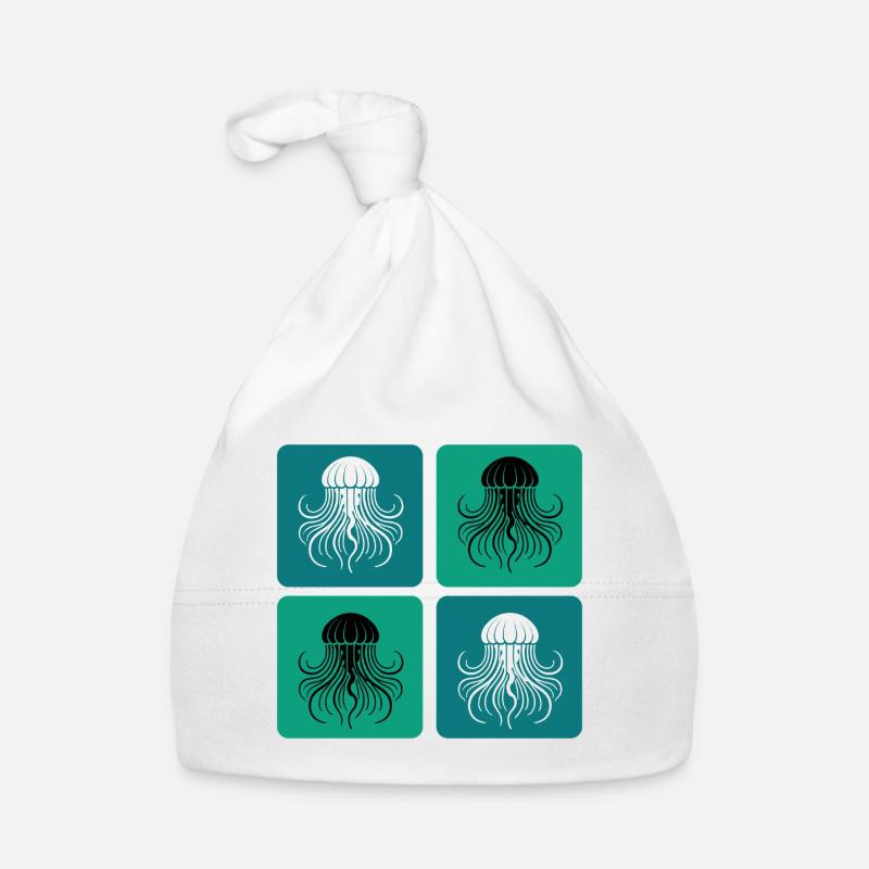 Méduse – Art minimal de l’océan Bonnet bio Bébé