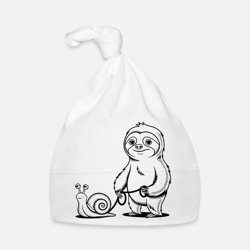 Sloth and Snail - Going for a Walk Organic Baby Cap