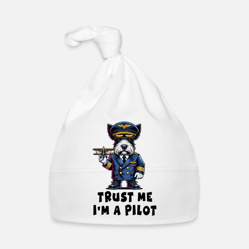 Scottish Terrier, trust me, I'm a pilot Organic Baby Cap