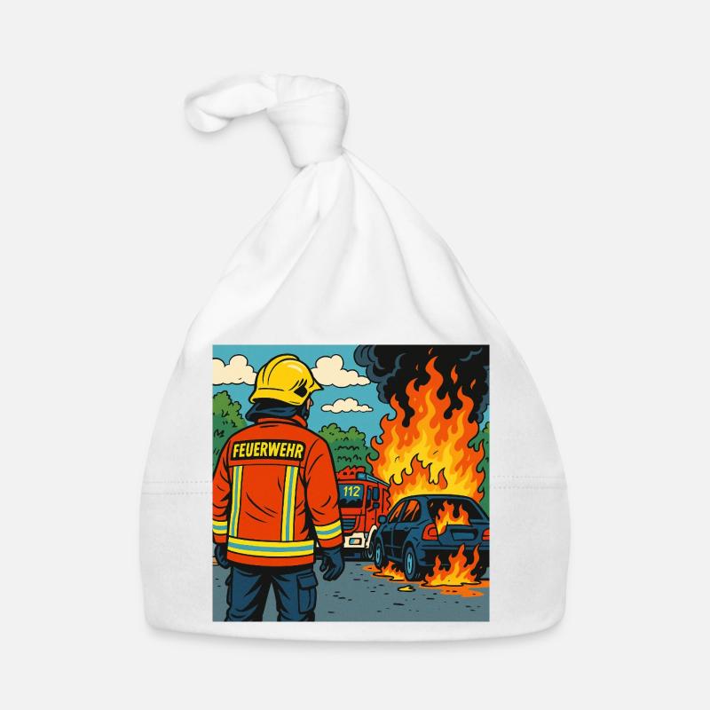 Brandbekämpfer Cartoon Einsatz Baby Bio-Mütze