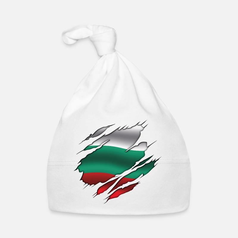 Drapeau de la Bulgarie - Bulgarie - Drapeau déchiré Bonnet bio Bébé