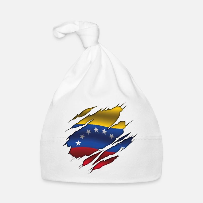 Drapeau du Venezuela - Venezuela - Drapeau déchiré Bonnet bio Bébé