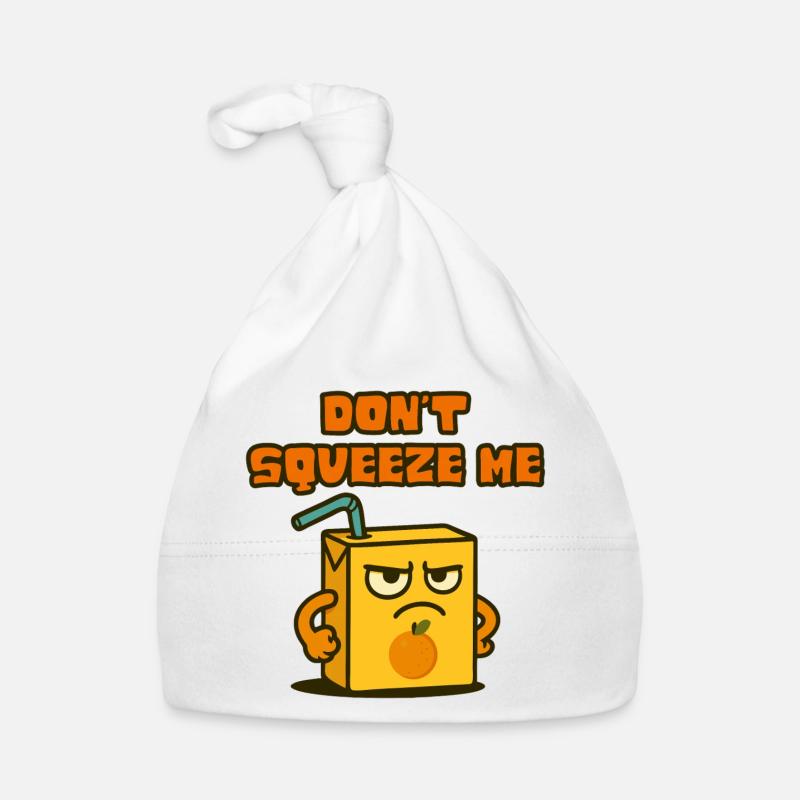 Carton de jus - ne me mets pas la pression - Bonnet bio Bébé - blanc