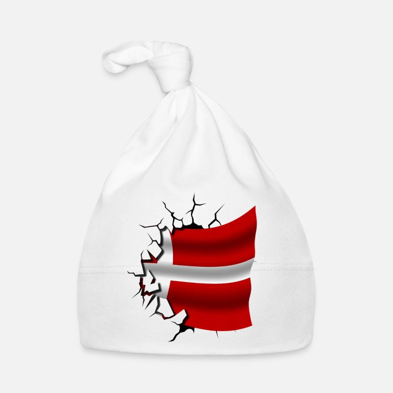 Drapeau du Danemark - Danemark - Drapeau cassé Bonnet bio Bébé
