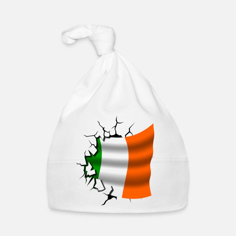 Drapeau de l’Irlande - Irlande - Drapeau Broken Design Bonnet bio Bébé
