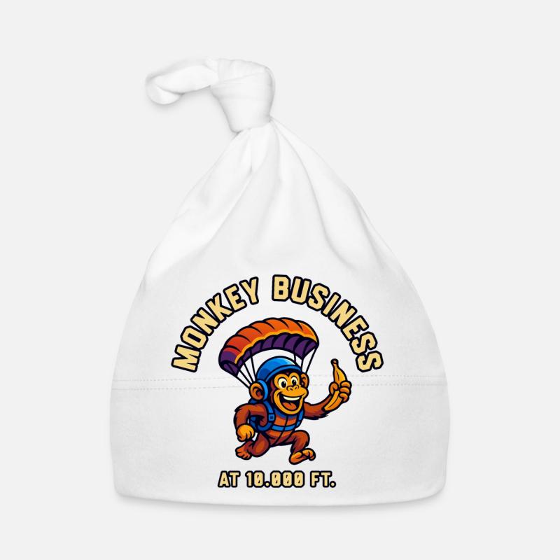 Monkey parachutist at 10,000 ft Organic Baby Cap