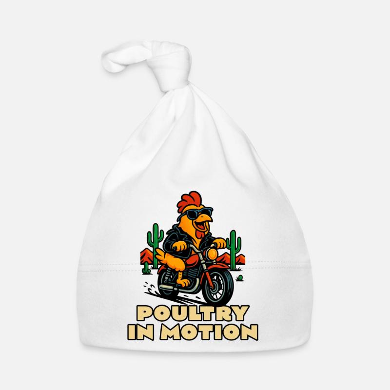 Poultry in Motion: Chicken Biker Baby Bio-Mütze