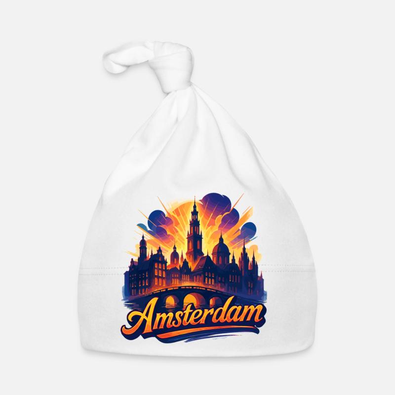 Amsterdam Capitale Pays-Bas Pays-Bas Cadeau Bonnet bio Bébé