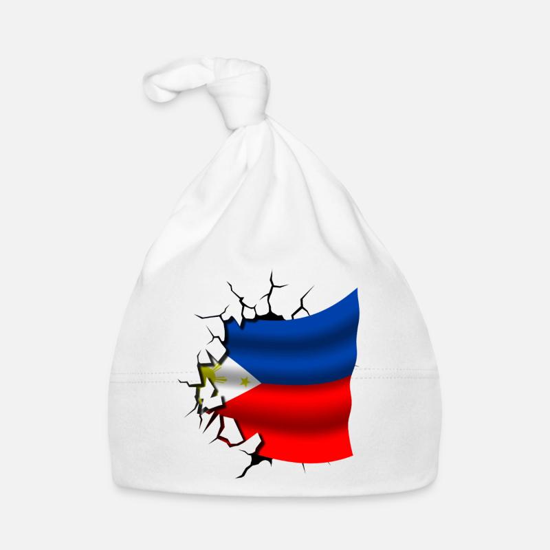 Philippine - Drapeau brisé Bonnet bio Bébé