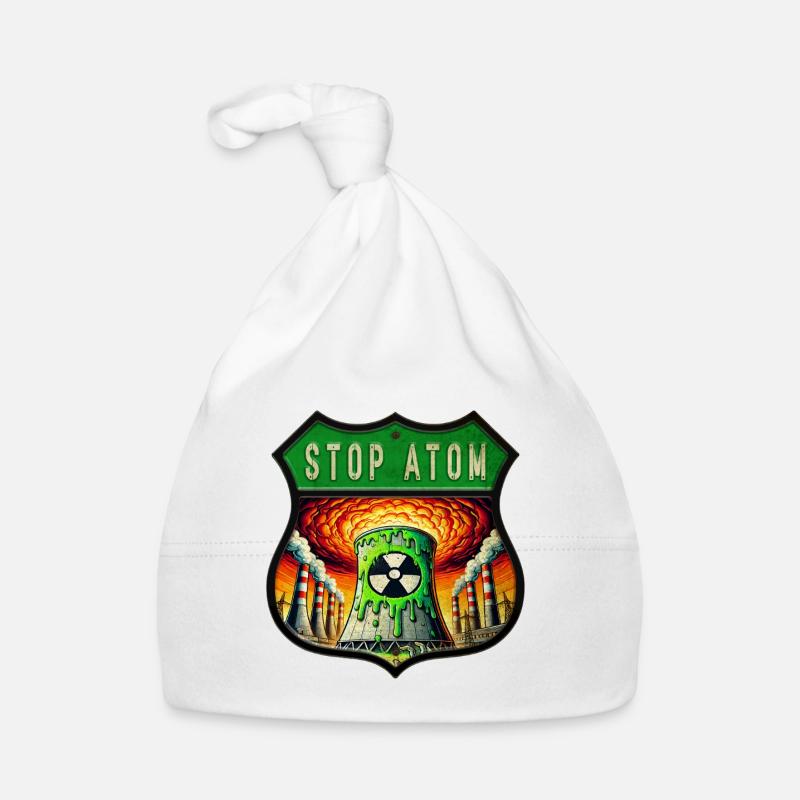 Stop Atom Wappen Design Baby Bio-Mütze