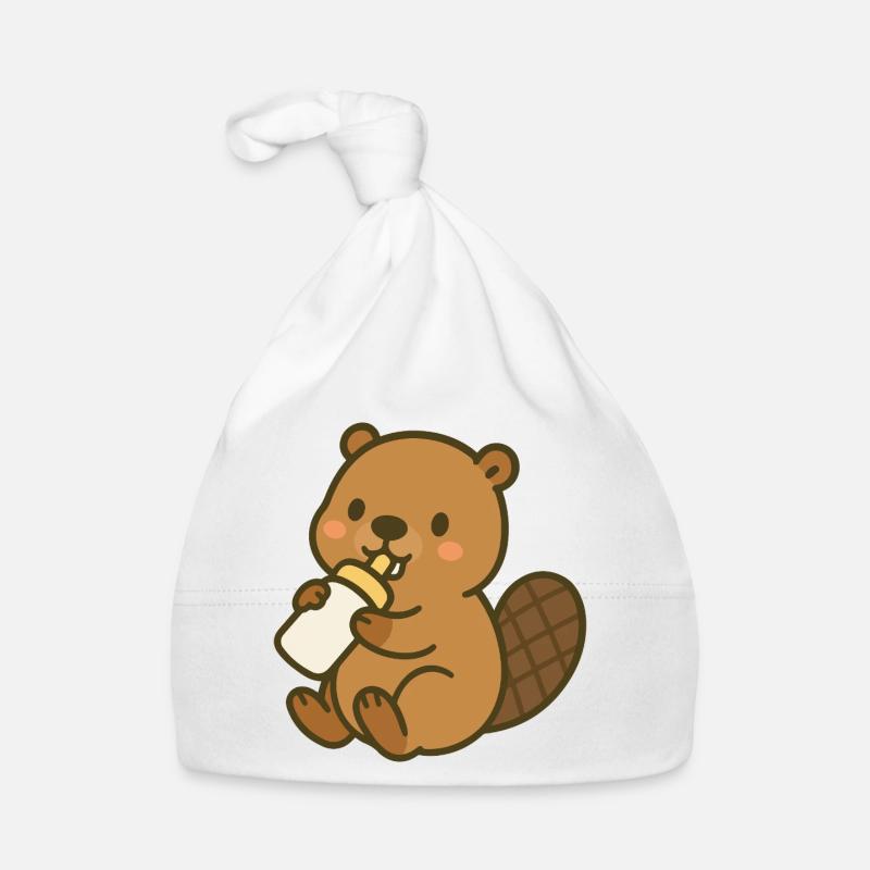 L’heure de la traite avec le bébé castor Bonnet bio Bébé