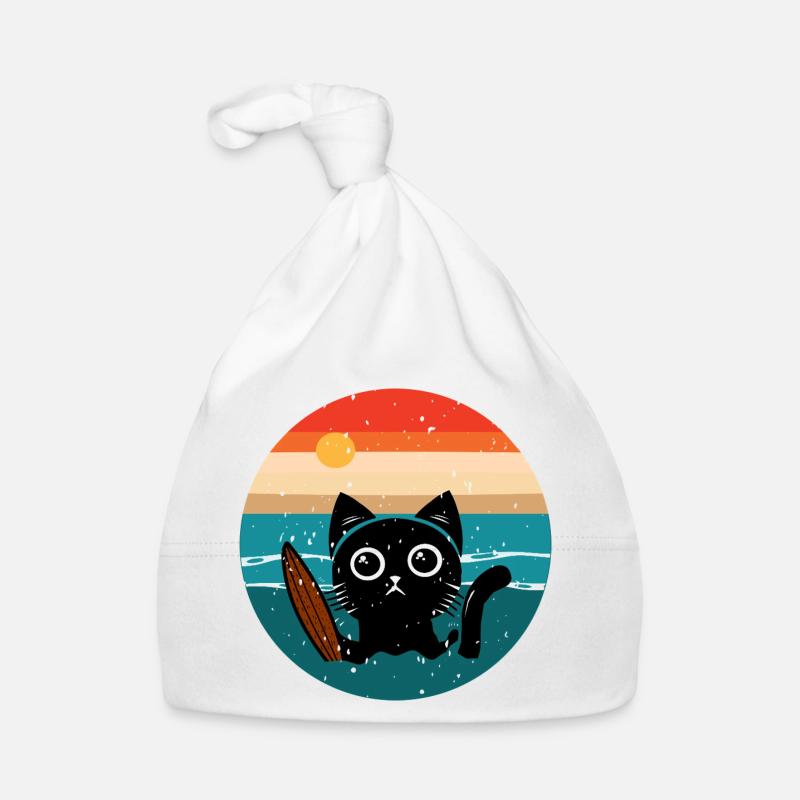 Surfende Katze Baby Bio-Mütze