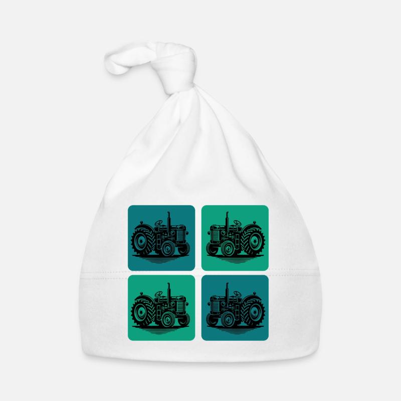 Tractor Design Organic Baby Cap