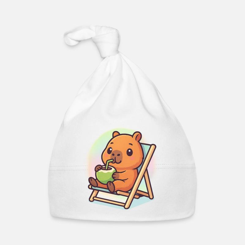 Entspanntes Kawaii-Capybara Baby Bio-Mütze