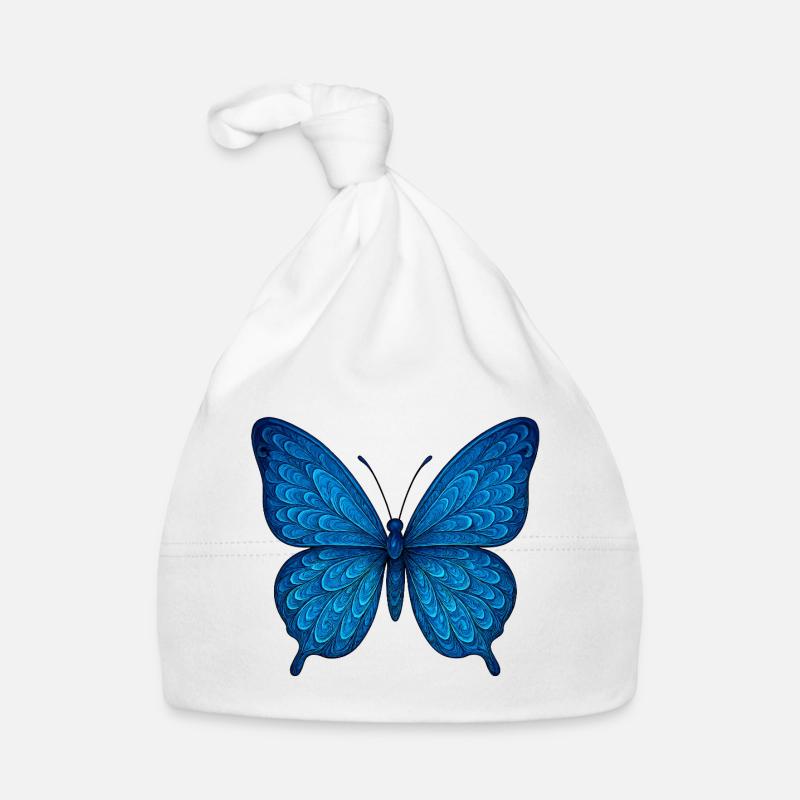 Blue Butterfly Organic Baby Cap