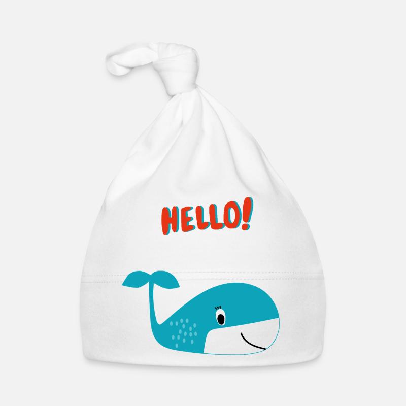 Fröhlicher Wal sagt Hallo - Geschenkidee Baby Bio-Mütze