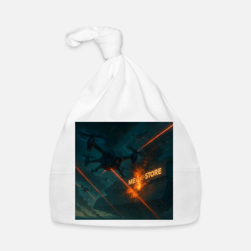 Futuristic Air Base Attack Image Organic Baby Cap