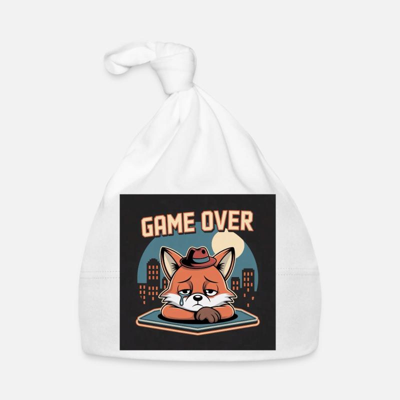 Klon mit Game Over und grauem Maskottchen Baby Bio-Mütze